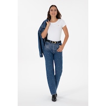 U.S. Polo Assn. Kadın Mavi Straight Fit Jean Pantolon 50312351-DN0022