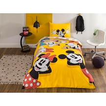 Mickey & Friends Standart Pamuk Nevresim Takımı, Siyah, Sarı, Kırmızı, Tek Kişilik 0