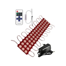 20 Adet 12 Volt 3 Watt 3 Lens Kırmızı 3030 Led Modül 12a Tek Renk Rf Dimmer 3a Priz Tipi Adaptör Set