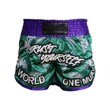 Dragondo Mt3407 One World Muay Thai Şortu Nakışlı Şort Yeşil