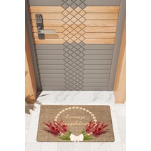 Rugmood Modern Dijtal Baskı Yuvarlak Motifli Hoşgeldiniz Kapı Önü Paspası Çok Renkli