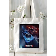 Art Hediye Asphalt Legends Mobil Oyun Baskılı Bez Çanta Omuz Çantası Çift Tafaflı Baskı Kişiye Özel 8 Çok Renkli