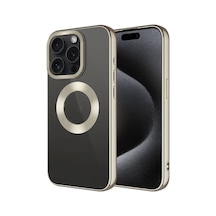 Zore İphone 15 Pro Max Uyumlu Tek Kamera Çerçeveli Logo Gösteren Nvth Omega Kılıf-titanyum