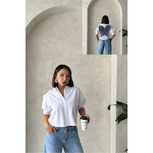 Verymoda Arkası Kelebek Detaylı Gömlek - D2787 Beyaz