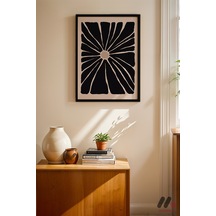 Siyah Papatya Grafik Poster, Siyah Çerçeveli Duvar Tablosu - Ev Dekorasyonu