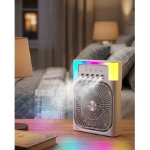 Mini Klima Fan Su Hazneli Usb Şarjlı Sessiz Masaüstü Soğutucu Mh-hs2366-0157