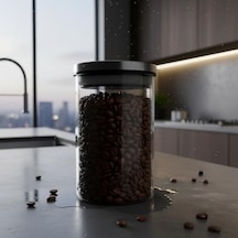 450ml Vakumlu Metal Kapaklı Borosilikat Cam Kavanoz 8.5cm 12cm 1 Adet 7009