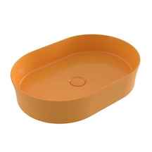 Bocchi Sottile Slim Line Tezgah Üstü Elips Lavabo Parlak Sarı 55 x 38 CM