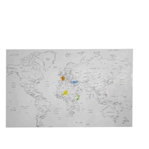 Dünya Haritası Kağıt Tahta 110×56CM K-323