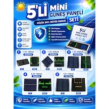 Tr Mini Güneş Paneli Seti 5'li Solar Panel Paketi 1.5v / 4.2v / 12v