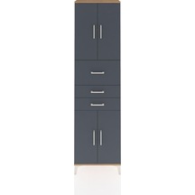 Arges Dolap 3 Raflı 3 Çekmeceli 4 Kapaklı 60x30x221 Çam-antrasit Çam