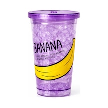 Buzlu Kırık Cam Görünümlü Smoothie Bardağı,450ml,sızdırmaz Kapaklı Soğuk İçecek Bardağı,bpa İçermez Mor