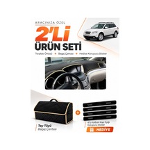 E-biz Subaru Trıbeca 2005-2014 Uyumlu Torpido Örtüsü + Tay Tüyü Bagaj Çantası - Siyah-bej - Su007