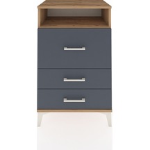 Hyperion Komodin Tek Raflı 3 Çekmeceli 60x44x96 Çam-antrasit Atlas Çam