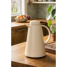 Herevin 161714-590 Plastik Termos Çay Termosu Su Termosu Sürahi 1,2 Litre Krem