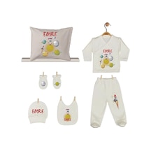 Pia Baby Gl 1922-08 İsme Özel Yastık Zıbın Set Krem