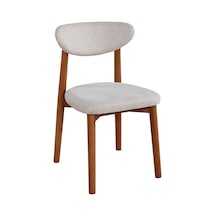 Ganni Home Alfa Sandalye 2 Li Set Krem Ceviz Gürgen İskeletli, Kolay Silinebilir Kumaşlı Modern Yemek Sandalyesi Krem - Ceviz