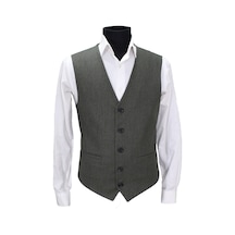 Mentor Regalo Erkek Yelek V Yaka Yeşil Kırçıllı 50399