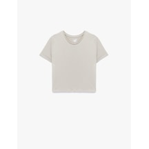 Koton Bisiklet Yaka Kısa Kollu Modal Kumaş Basic Spor Tişört Bej 5sak10288nk Ekru