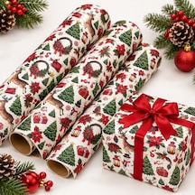 Yılbaşı Hediye Paketleme Kağıdı 25x35 Cm 10 Adet Yılbaşı Temalı Hediye Ambalaj Ve Süsleme Kağıdı