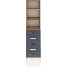 Arges Dolap 3 Raflı 5 Çekmeceli 44x30x182 Çam-antrasit Çam Arges Dolap 3 Raflı 5 Çekmeceli 44x30x182 Çam-antrasit Çam