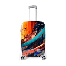Coral High Renkli Desenli Pc Orta Boy Valiz 60cm 16817 Çok Renkli