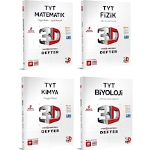 3d Yayınları 2024 Tyt Matematik + Fizik + Kimya + Biyoloji Video Destekli Defter Seti 4 Kitap