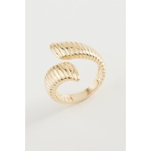 Oval - 336 - Çizgili - Novapazr - Metal Yüzük-sarı