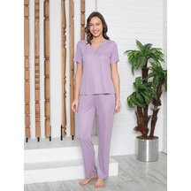 Limissi İmissi Dantelli V Yaka Pijama Takımı - Lila Xs / M