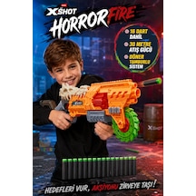 Horror Fire Dart Tabancası 16 Dart 30 Metre Atış Gücü Köpük Mermi Blaster 42 Cm