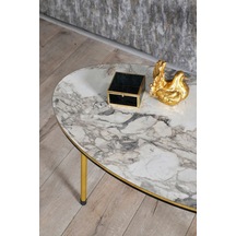 Vexor Orta Sehpa Efes Elips Metal Ayak Çift Gold Çok Renkli