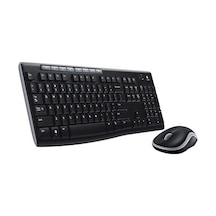 Logitech Mk270 Q Kablosuz Usb Siyah Multimedya Klavye/mouse Set 920-004525 Optik