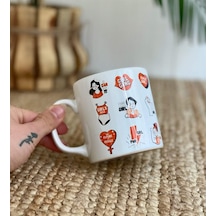 Girl Gang Tasarımlı Kupa Beyaz - Çok Renkli