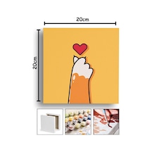 Sayılarla Boyama 20x20 Cm Tuval Seti Fırça Boya Dahil Çıtaya Gerili - Kalp Snap