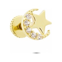 Glorria Altın Ay Yıldız Helix Piercing (540178310)