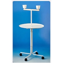 Papağan - 477 - Sehpası Beyaz 58 Cm Çap X 120 Cm X - Zengemtr - 1 Adet