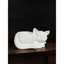 Kedi Dekoratif Kaktüs Ve Sukulent Saksısı, El Yapımı Minimalist Ev Dekoru, Masa Dekoru
