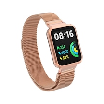 Xiaomi Redmi Watch 2 Lite Uyumlu Krd-58 Metal Nvth Kordon-rose Gold