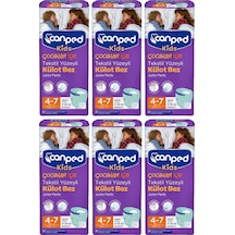 Canped Kids Çocuklar İçin Tekstil Yüzeyli Külot Bez 17-30 KG 4-7 Yaş 6 x 9 Adet
