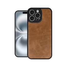 Newface Apple İphone 16 Pro Kılıf Aras Deri Kapak - Taba
