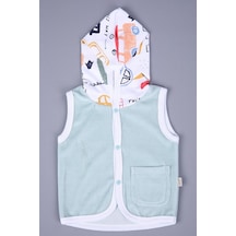 Babyhola Kız Erkek Bebek Kapüşonlu Kadife Cepli Yelek 3297 001