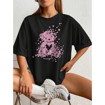 Startmore Adrift Karikatür Ve Grafik Tasarım Oversize T-shirt Cartoon/letter Serisi Kod191 Siyah