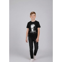 Nacar Store Erkek Çocuk Siyah Atatürk Baskılı T-shirt Ve Siyah Keten Pantolon Takım 23nisan 29ekim Özel Günler Siyah-siyah