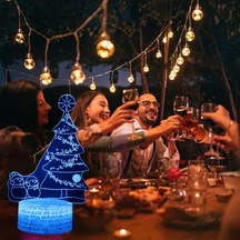 Noel Ağacı Serisi 3d Masa Lambası, Led Yaratıcı Hediye Renkli Dokunmatik Uzaktan Kumandalı Gece Lambası Çok Renkli