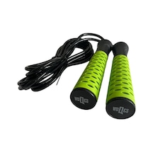 Woqes Rulmanlı Pvc Atlama İpi 2.8 Metre Kaymaz Saplı Fitness Ve Kardiyo İpi Yeşil-siyah