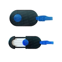 Çok Amaçlı İsimlikli Bavul Valiz Etiketi, 10 Cm X 5.5 Cm, Siyah-mavi 1