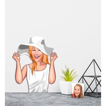 Kişiye Özel Bayan Karikatürlü Duvar Sticker 50X70CM 20