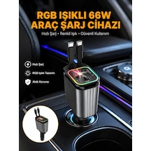 Kia, Seat, Mazda, Mitsubishi Araçlar İçin Çok Fonksiyonlu Araç Şarj Adaptörü Yeni Nesil Gri