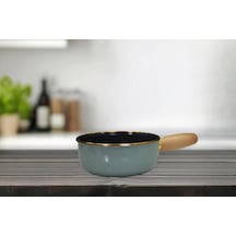 Soft Green Emaye Ahşap Kulplu Mini Tava 12v