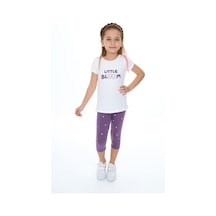 Toontoy Kids Toontoy Kız Çocuk Lıttle Bloom Baskılı Kaprili Takım Mor